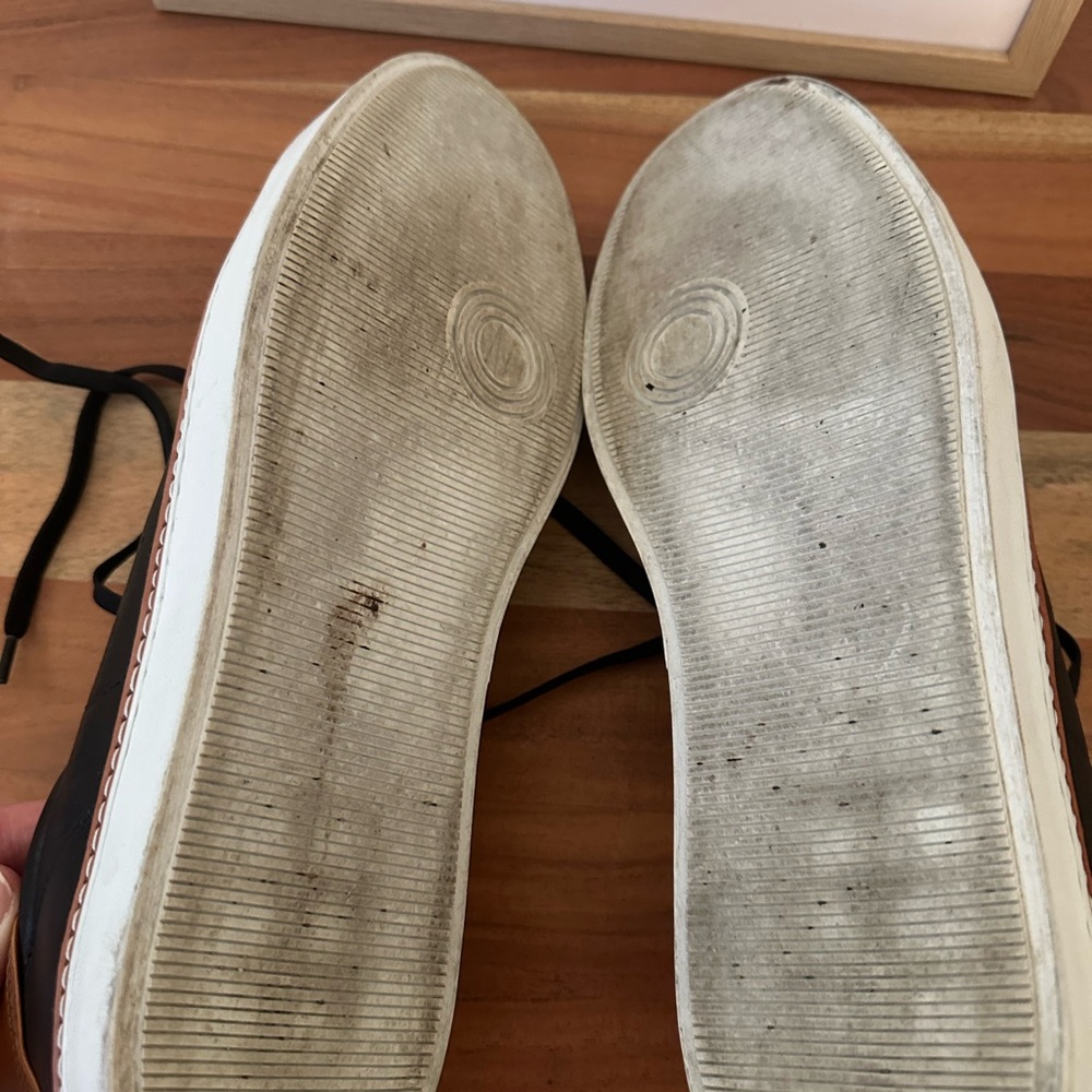 Allen Edmonds Black and Tan Leather Sneakers - Picture 12 of 12